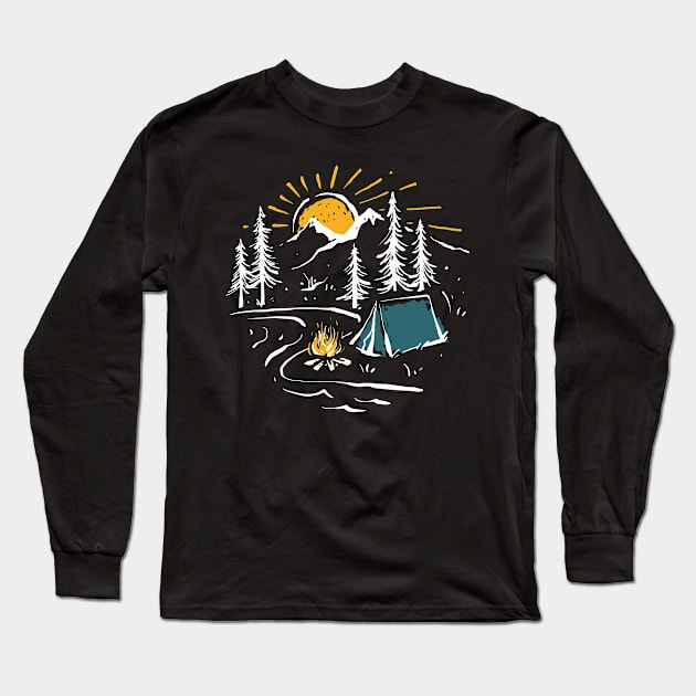 Camping Time Long Sleeve T-Shirt by micibu